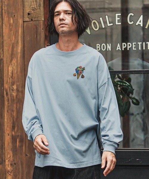 CAMBIO（カンビオ） tシャツ mlt5368- プリントロンT_Skull Ice Cream