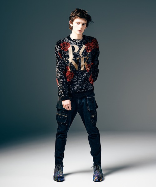 N様21ssDAIRIKUダイリク総柄フラワーパターンハンドニットセーターBOD glamb（グラム） セーター ニット Punk Flower Knit / パンクフラワー