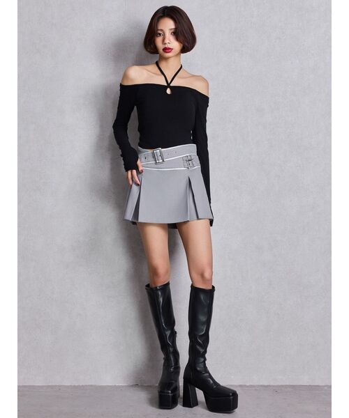 GYDA（ジェイダ） tシャツ カップ付きホルタークロスショートロンT