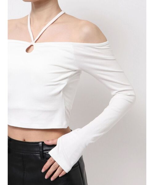 GYDA（ジェイダ） tシャツ カップ付きホルタークロスショートロンT