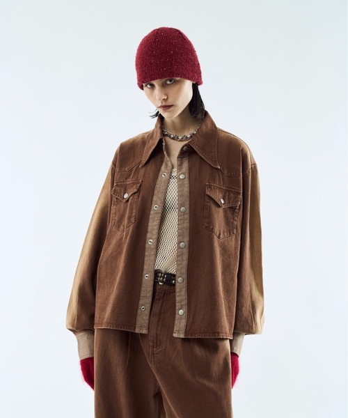 希少 フェンディ ラメ グラデーション デザイン デニム シャツ ジャケット FENDI - 希少 フェンディ ラメ グラデーション デザイン デニム シャツ