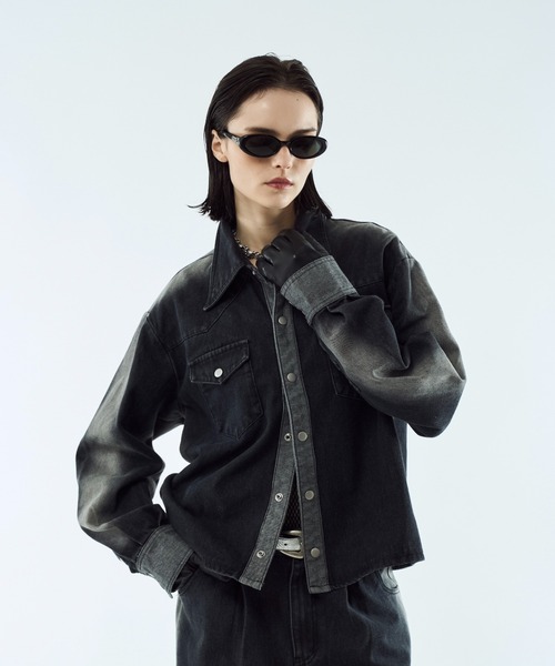 デニムジャケット gジャン Gradation denim shirt jacket
