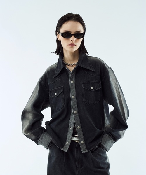 デニムジャケット gジャン Gradation denim shirt jacket