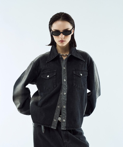 デニムジャケット gジャン Gradation denim shirt jacket