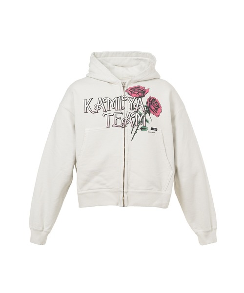 トレーナー スウェット Rose” Distressed Distressed Zip-up Short Hoodie メンズ