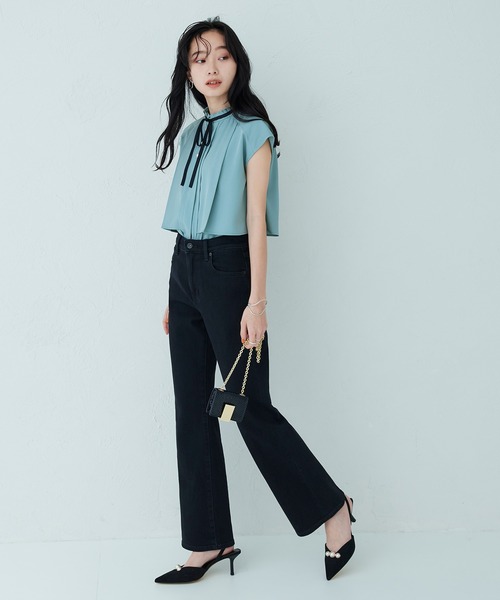 「RUIRUE BOUTIQUE」 半袖ブラウス LL ブラック レディース_画像9