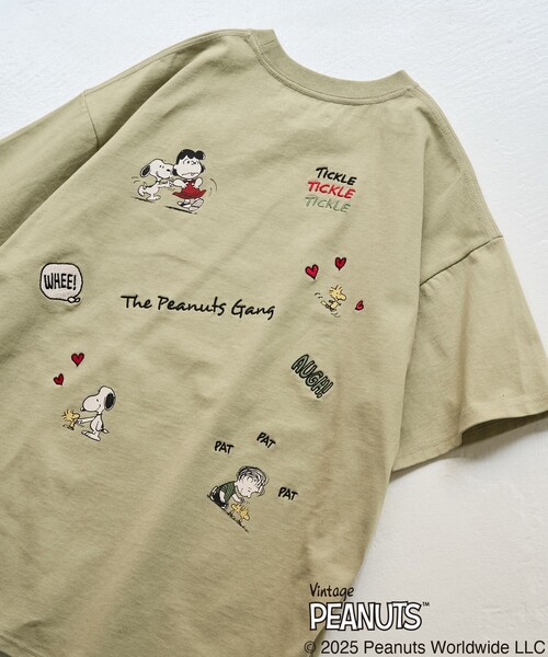 「FREAK'S STORE」 半袖Tシャツ「PEANUTSコラボ」 フリ- ベージュ レディース_画像3