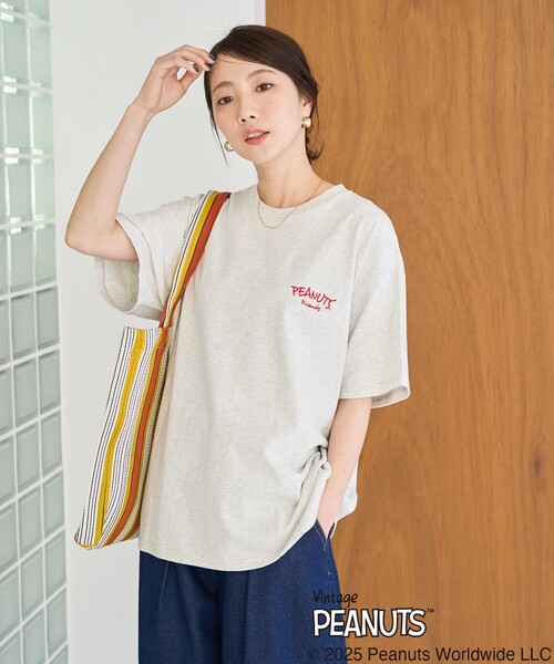 「FREAK'S STORE」 半袖Tシャツ「PEANUTSコラボ」 フリ- ベージュ レディース_画像7