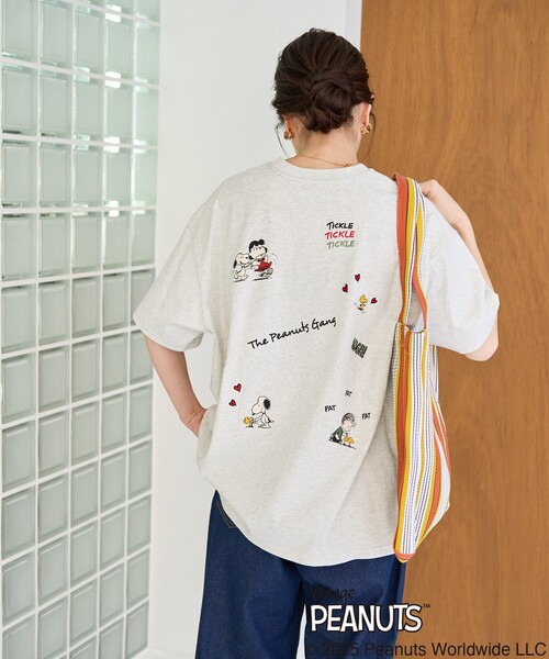 「FREAK'S STORE」 半袖Tシャツ「PEANUTSコラボ」 フリ- ベージュ レディース_画像8