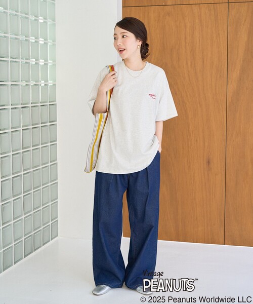 「FREAK'S STORE」 半袖Tシャツ「PEANUTSコラボ」 フリ- ベージュ レディース_画像9