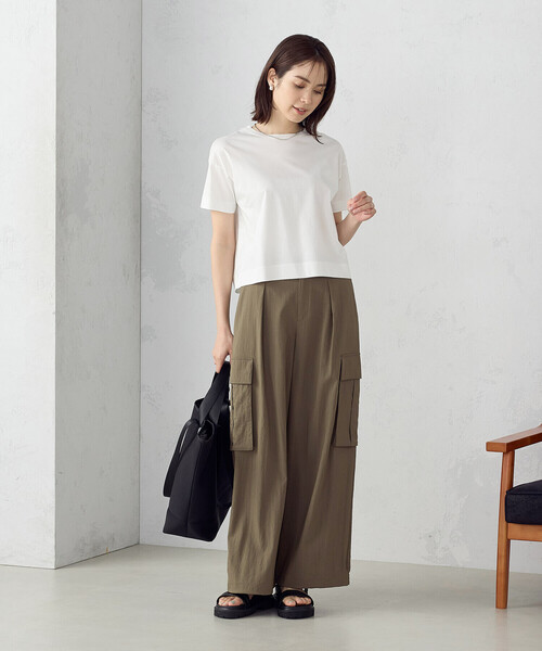 「COMME CA ISM」 半袖Tシャツ LARGE ブラック レディース_画像2