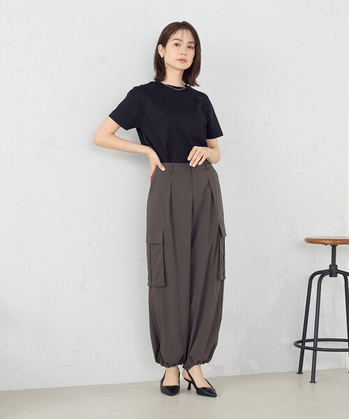 「COMME CA ISM」 半袖Tシャツ LARGE ブラック レディース_画像5