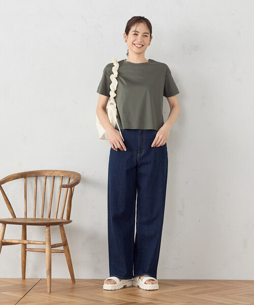 「COMME CA ISM」 半袖Tシャツ LARGE ブラック レディース_画像7