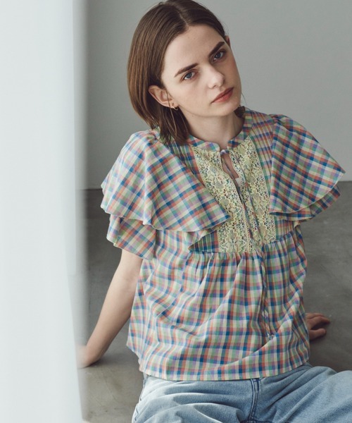 「Unitage」 半袖ブラウス FREE グリーン レディース_画像2