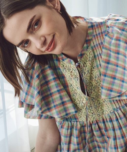 「Unitage」 半袖ブラウス FREE グリーン レディース_画像8