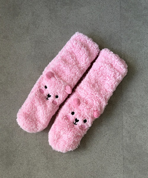 pyornim（ピョルニム） 靴下 もこもこ ボア くまさん あったか ルーム 