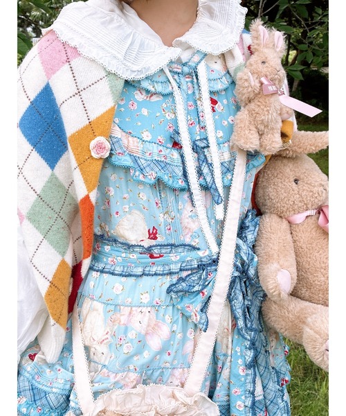 PINK HOUSE（ピンクハウス） カーディガン モチーフ付きアーガイル