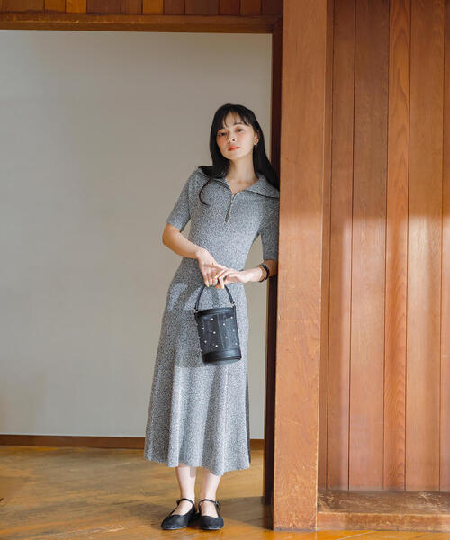 「NATURAL BEAUTY BASIC」 ニットワンピース MEDIUM ブラック系その他 レディース_画像3