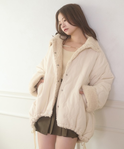 タイムセール‼️美品　インゲボルグ ボアジャンパー Ambre Neige（アンブルネージュ） ブルゾン アウター 2way reversible