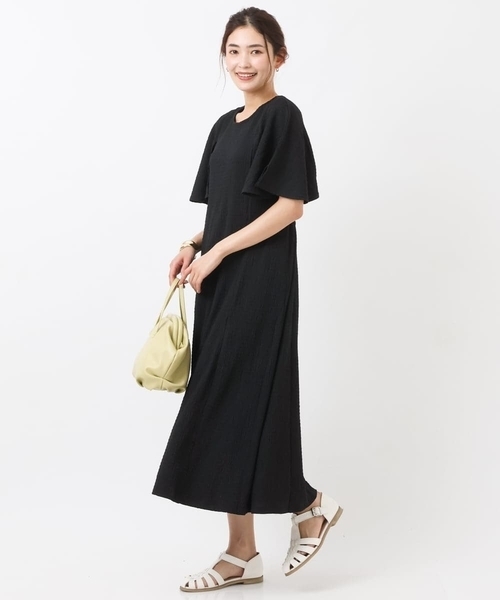 「a.v.v」 半袖ワンピース 36 ブラック レディース_画像2