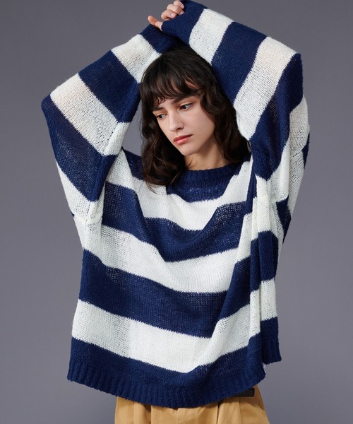 ONCILY（オンシェリー） 長袖ニット LARGE ネイビー メンズ : ZOZOTOWN