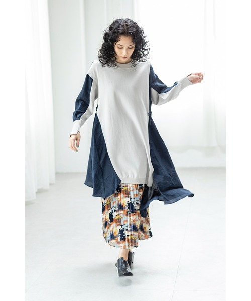 「OSMOSIS」 長袖ニット ONE SIZE ライトグレー レディース_画像2