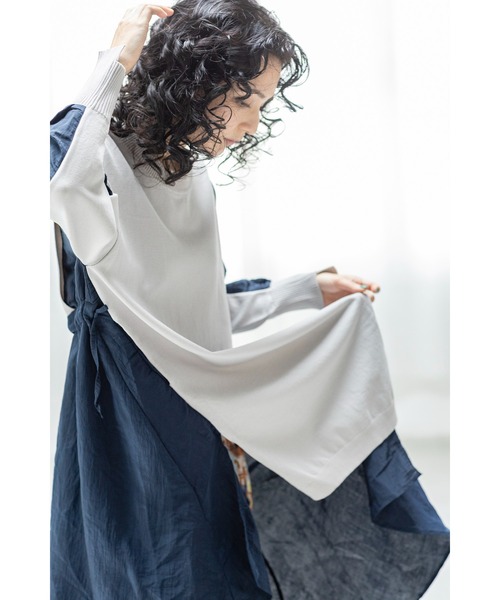 「OSMOSIS」 長袖ニット ONE SIZE ライトグレー レディース_画像6