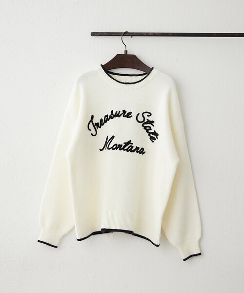 NAO（ナオ） ニット セーター 「NAO」コード刺繍ロゴプルオ−バー