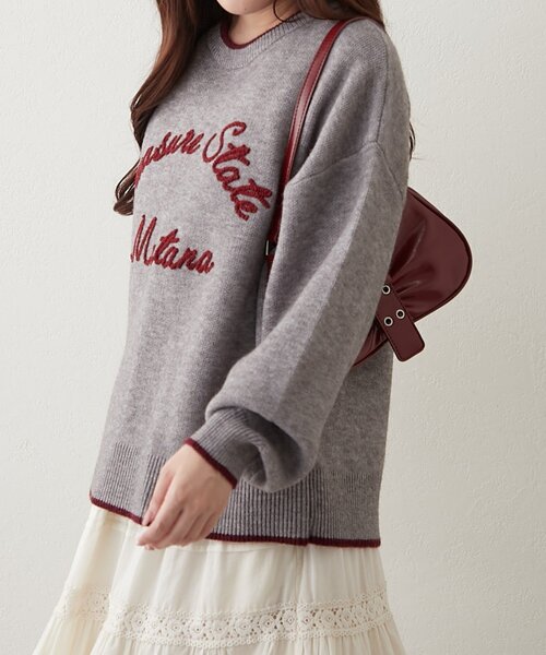 NAO（ナオ） ニット セーター 「NAO」コード刺繍ロゴプルオ−バー