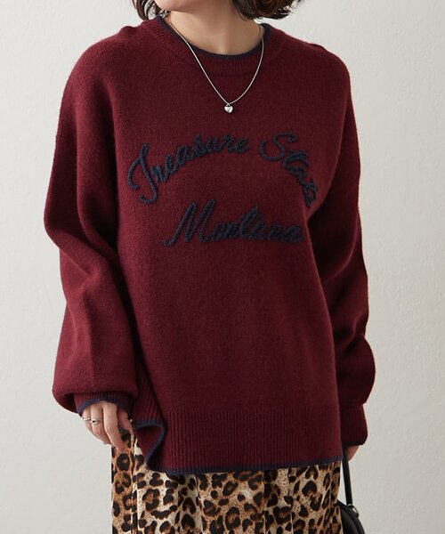 NAO（ナオ） ニット セーター 「NAO」コード刺繍ロゴプルオ−バー