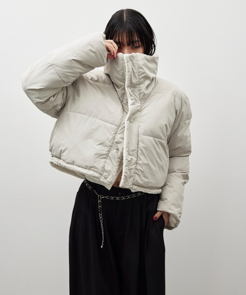 HANNE ダウンコート ダウンジャケット リバーシブルパディングショート