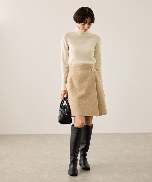 CELINEスカートラップスカートゴールドボタン ウールスカート CELINE セリーヌ スカート CELINEスカートラップスカートゴールド