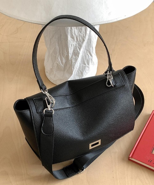 ショルダーバッグ バッグ フラップ付きPUレザーバッグ レディース