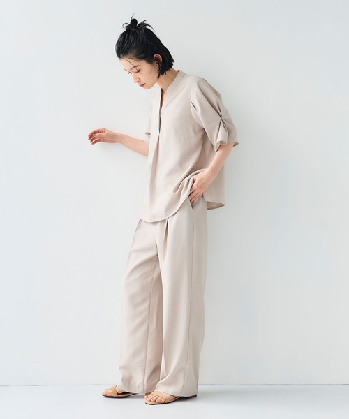 「CROSS FUNCTION」 7分袖ブラウス M ライトベージュ レディース_画像2