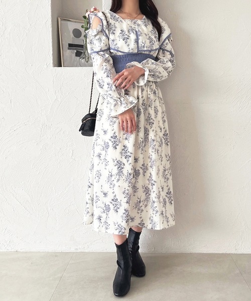 「apres jour」 長袖ワンピース フリー ライトブルー レディース_画像9