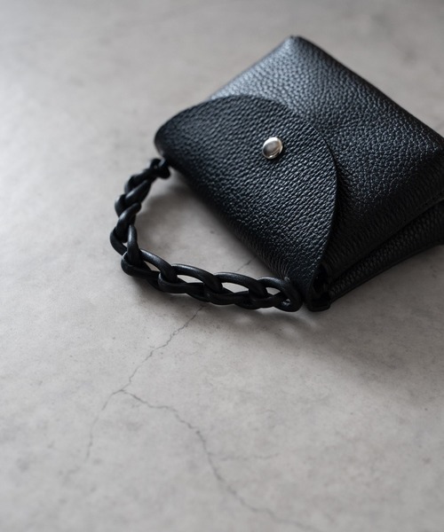 SENTI（センティ） ポーチ SENTI SHRINK LEATHER CHAIN HANDLE POUCH