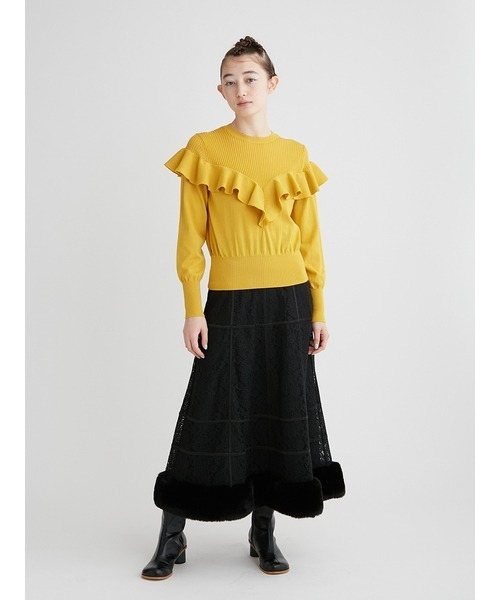 「FURFUR」 フレアスカート FREE ブルー レディース_画像5