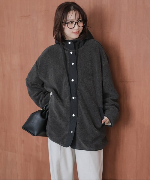 フードボアコート La-gemme（ラジェム） ブルゾン アウター フードボアコート レディース