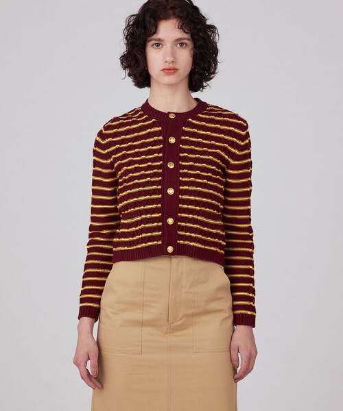 MACPHEE（マカフィー） ニットカーディガン S レッド系その他