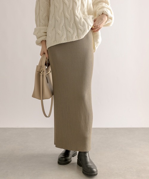 RIVE DROITE（リヴドロワ） ニットスカート FREE カーキ レディース