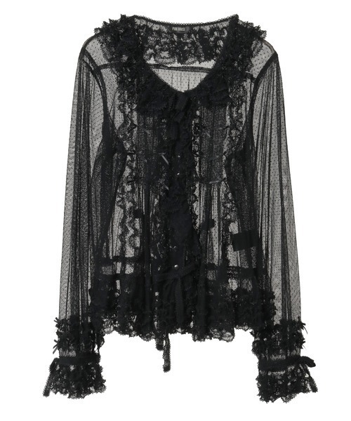 PINK HOUSE（ピンクハウス） ブラウス シャツ ドットチュールオーバー