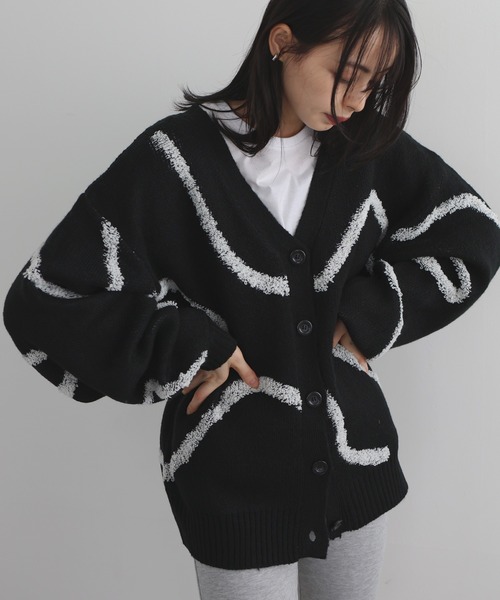 「LIAN」 ニットカーディガン FREE アイボリー レディース_画像3