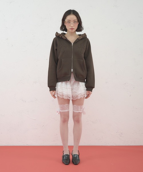 FCMM パーカー 「日本限定」FRILL CROSS HOODIE / フリルクロス