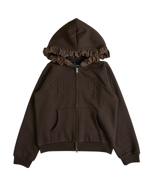 【お値下げ】frill hoodie  ロージーモンスター　フリル　パーカー パーカー heart frill hoodie／ハートフリルフーディ レディース