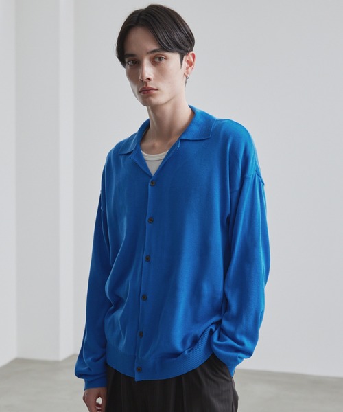 LUENNA カーディガン 「LUENNA」Basic Open-Collar Shirt Cardigan