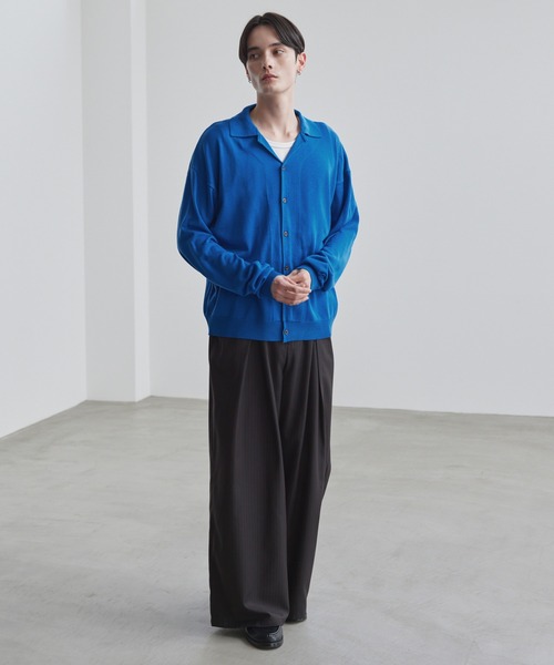 LUENNA カーディガン 「LUENNA」Basic Open-Collar Shirt Cardigan