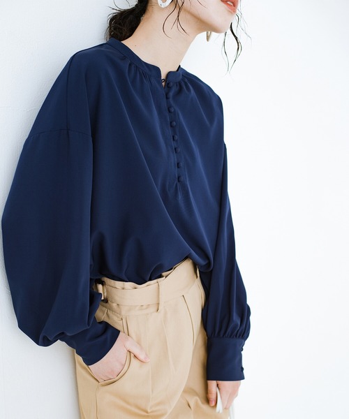 「haco!」 「KAKKO」長袖ブラウス 1 ネイビー レディース_画像5
