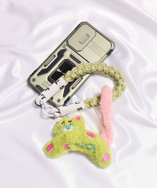 もふもふ ALWAYS GOOD TIME もふもふネコチャーム付き スマホショートストラップ