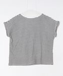 「titivate」 ボーダー柄半袖Tシャツ ...の詳細画像1