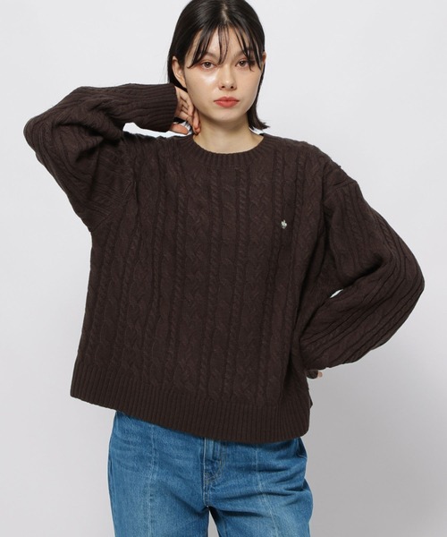 「POLO BCS」 長袖ニット LARGE アイボリー レディース_画像3